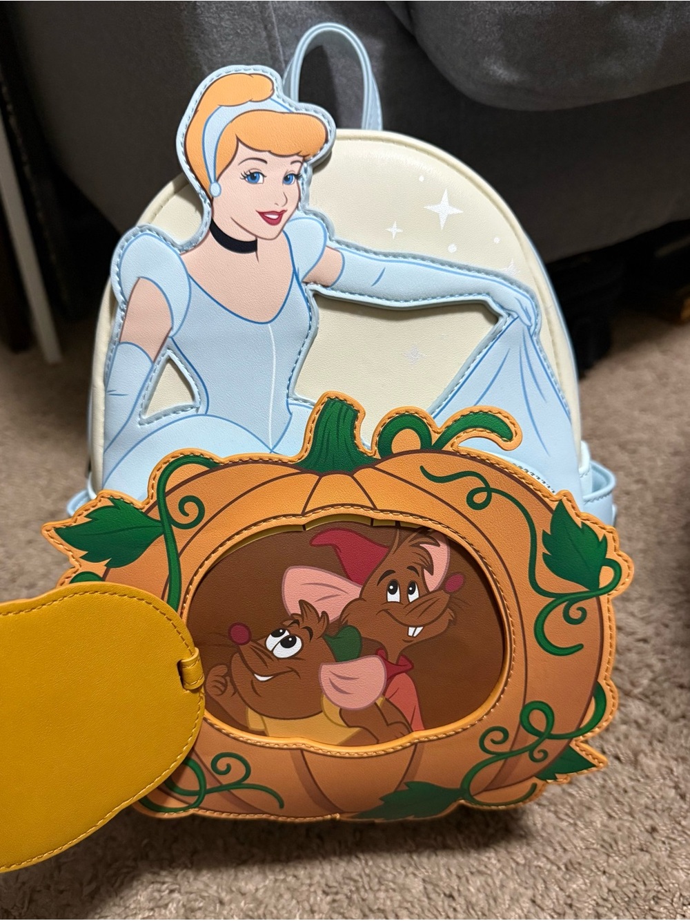 Disney Loungefly Cinderella Ballgown Pumpkin Mini Backpack New with Tags - Picture 2 of 6